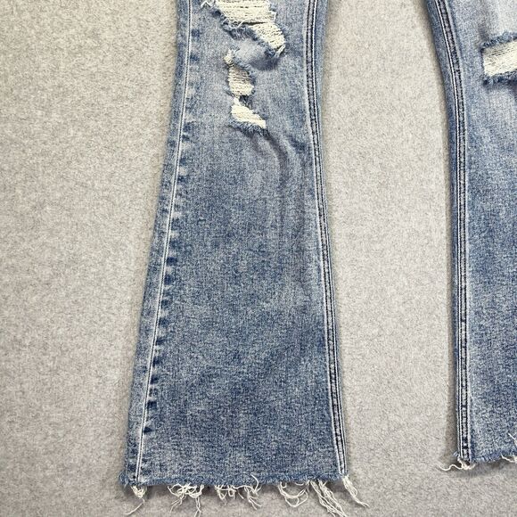 BKE Stella Slim Fit Low Rise Flare Jeans Women’s 28x32 Stone Wash Open Hem - Picture 5 of 16